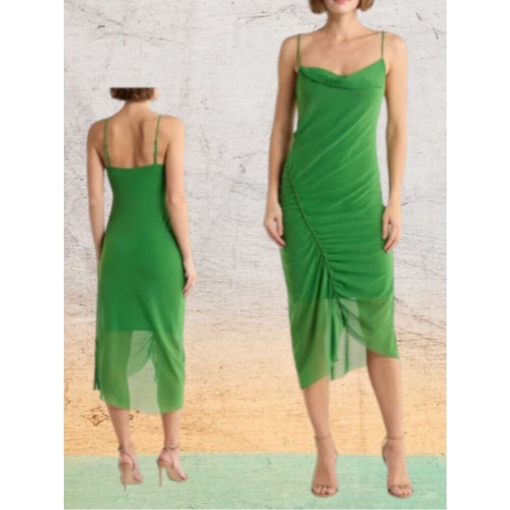 All Saints Ulla Ruched Mesh Midi Slip-dress NWT $198